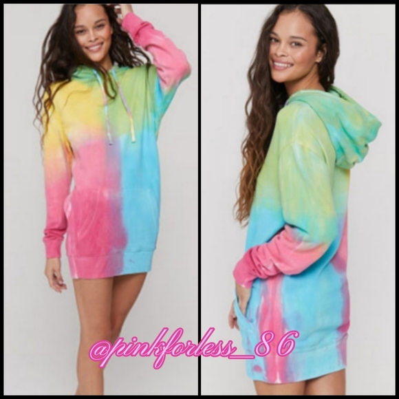 PINK Victoria's Secret Dresses & Skirts - VS PINK SPIRITUAL GANGSTER X PINK COLLAB HOODIE DRESS